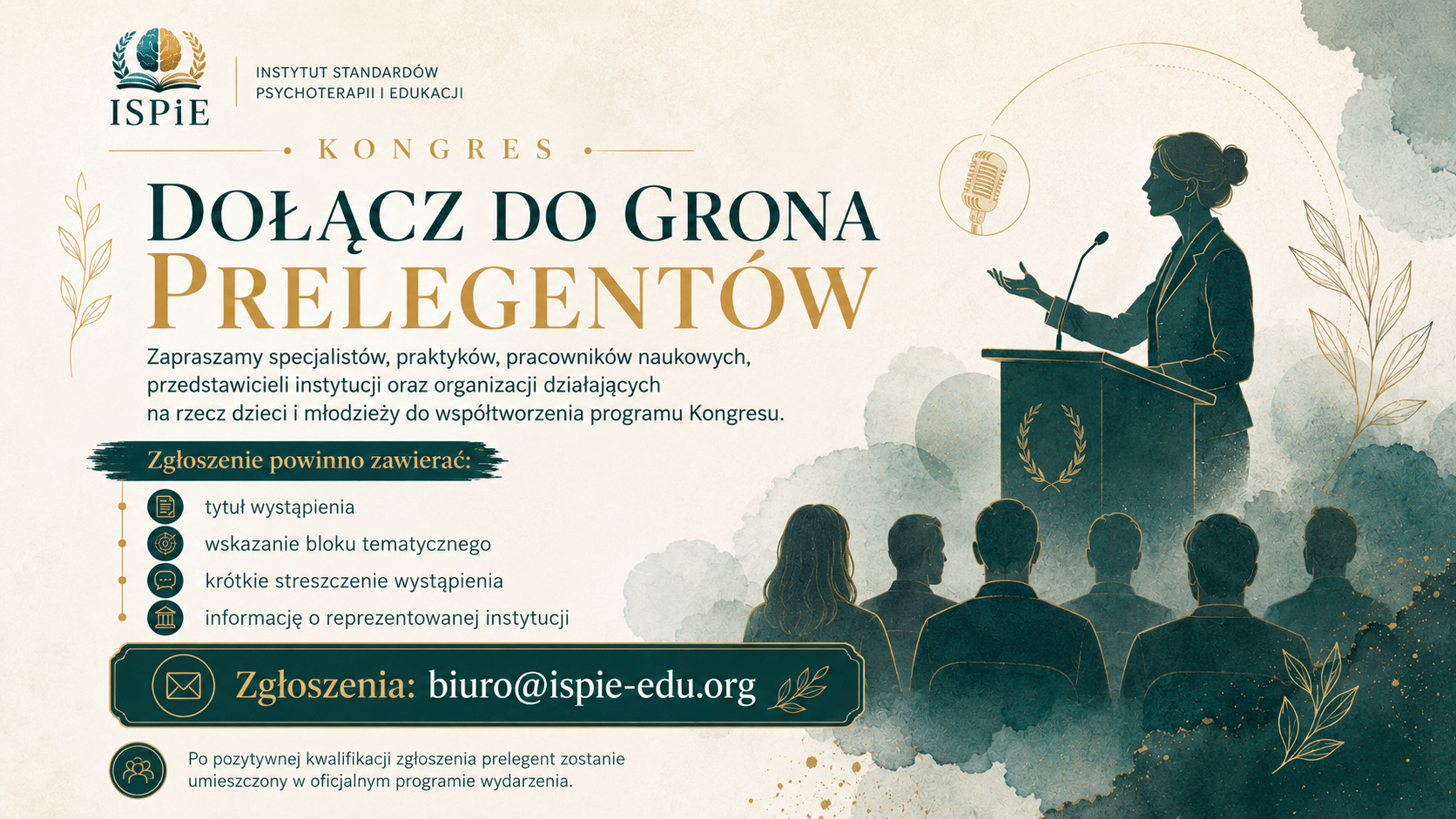 Dołącz do grona prelegentów Ogólnopolskiego Kongresu Zdrowia Psychicznego Dzieci i Młodzieży